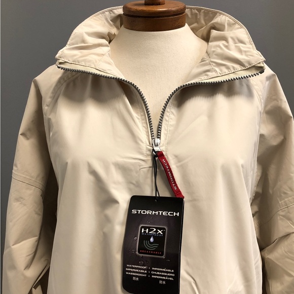 Women’s Stormtech H2X Waterproof Pullover Jacket, Sz Lg, Beige (Birch) - Picture 2 of 12